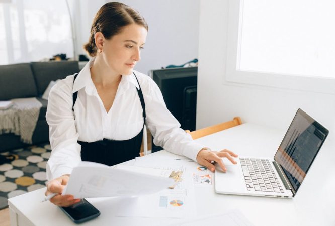 A Woman using a Laptop