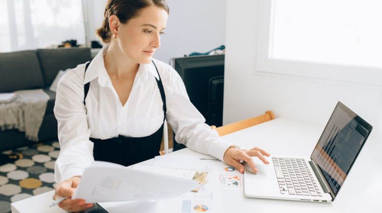 A Woman using a Laptop