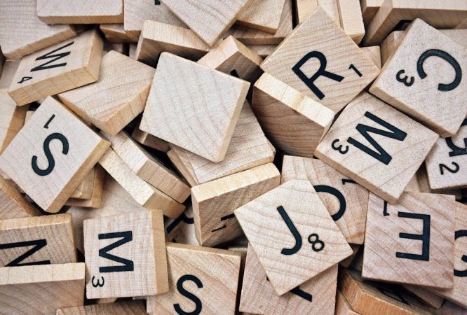 Brown Scrabble Boards With Letters