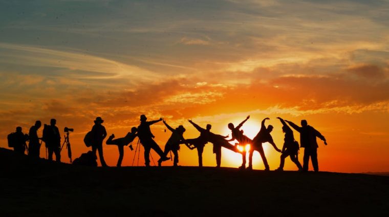 Silhouette of People during Golden Hour